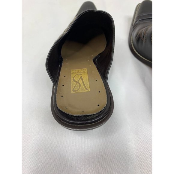 Victoria Spencer Womens 6M Brown Ranger Mule Heel Studded Slip On Clog Shoes - Picture 7 of 11